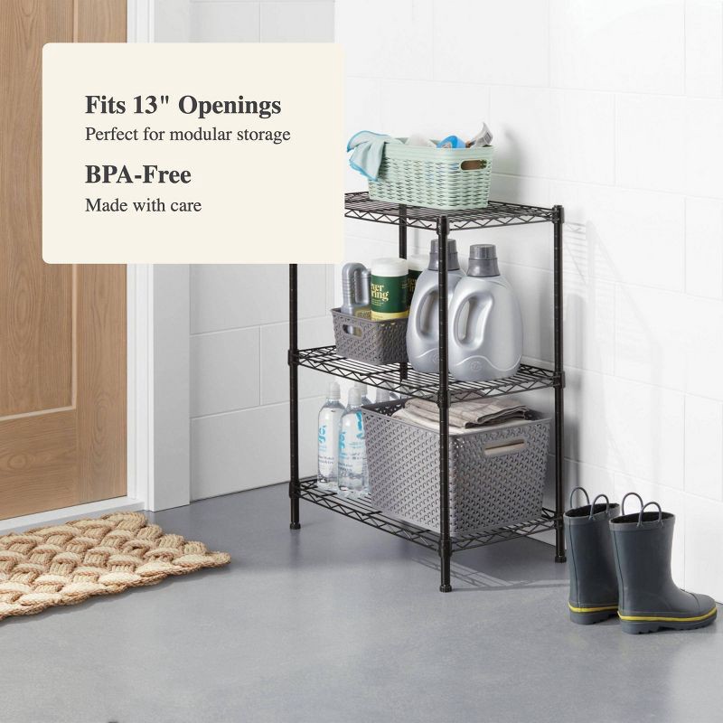 slide 4 of 7, Y-Weave Medium Decorative Storage Basket Gray - Brightroom™, 1 ct