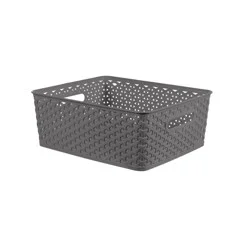 our goods Woven Plastic Storage Basket - Black - Shop Storage Bins at H-E-B