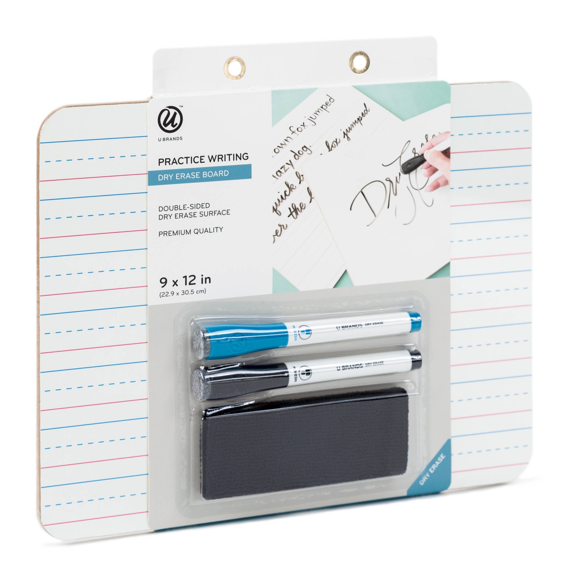 slide 1 of 1, UBrands U Brands 9"x12" Practice Writing Dry Erase Board with Eraser and Markers, 1 ct