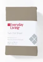 Everyday Living Cotton/Polyester 200 Thread Count Flat Sheet - Cobblestone