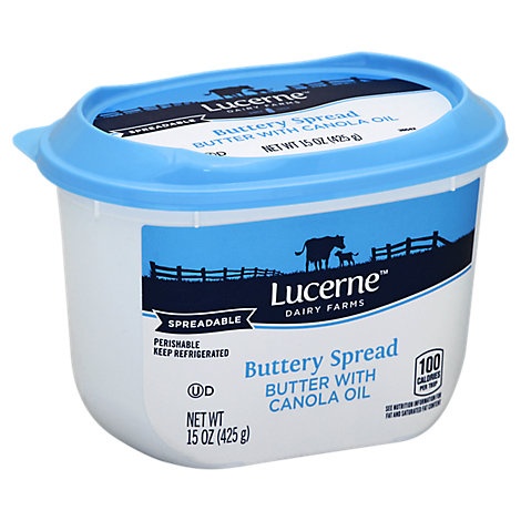 slide 1 of 1, Lucerne Butter Spreadable With Canola Oil, 15 oz