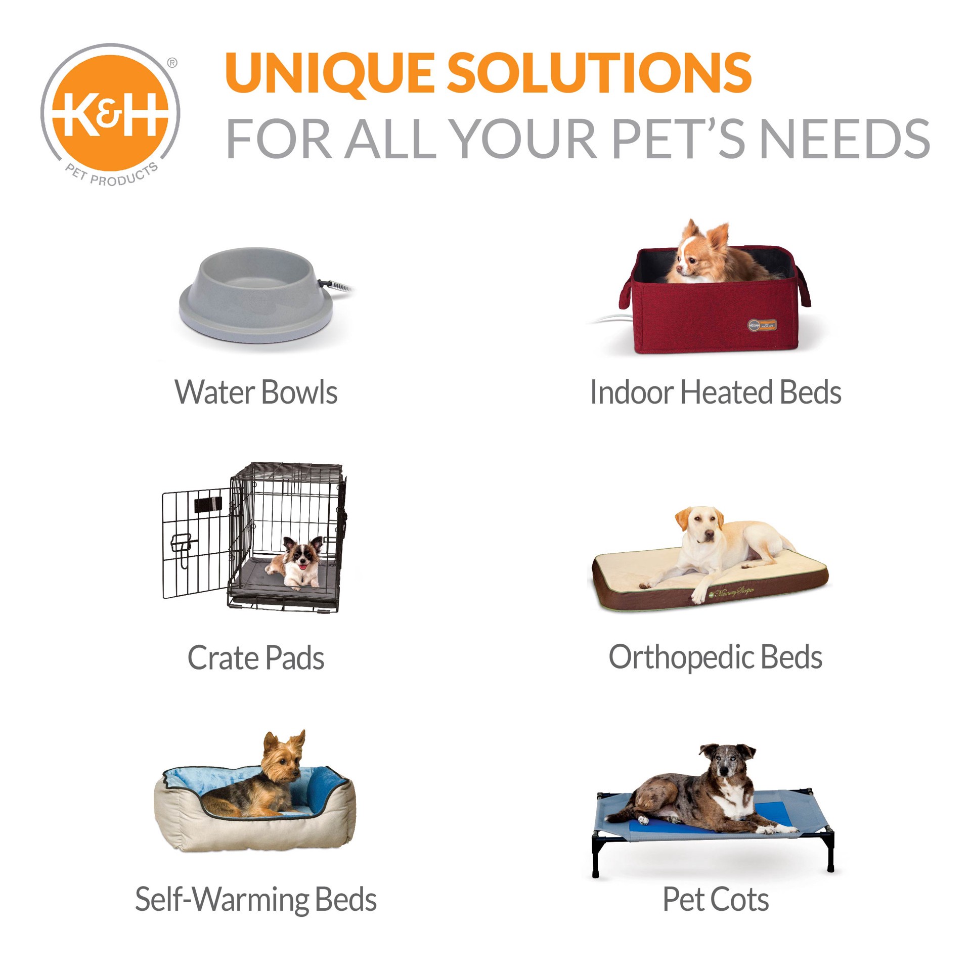 slide 2 of 10, K & H K&H Pet Products Coolin' Pet Cot Elevated Pet Bed Gray/Blue Large 30 X 42 X 7 Inches, 30 in