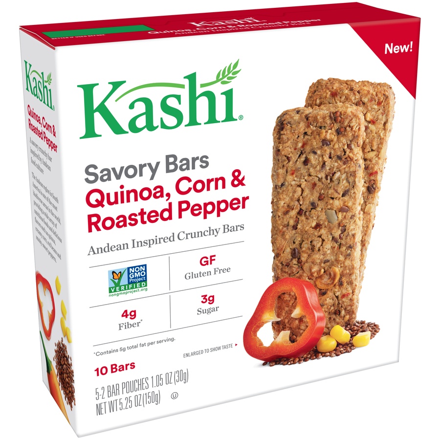 slide 2 of 4, Kashi Quinoa, Corn & Roasted Pepper Granola Bars, 5 ct; 1.05 oz