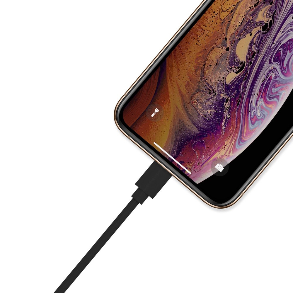 slide 8 of 8, Just Wireless 3' TPU Lightning to USB-A Cable - Black, 1 ct