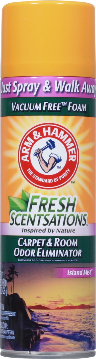 slide 5 of 10, ARM & HAMMER™ Fresh Scentsations™ Carpet Odor Eliminator, Island Mist - Foam, 15 oz