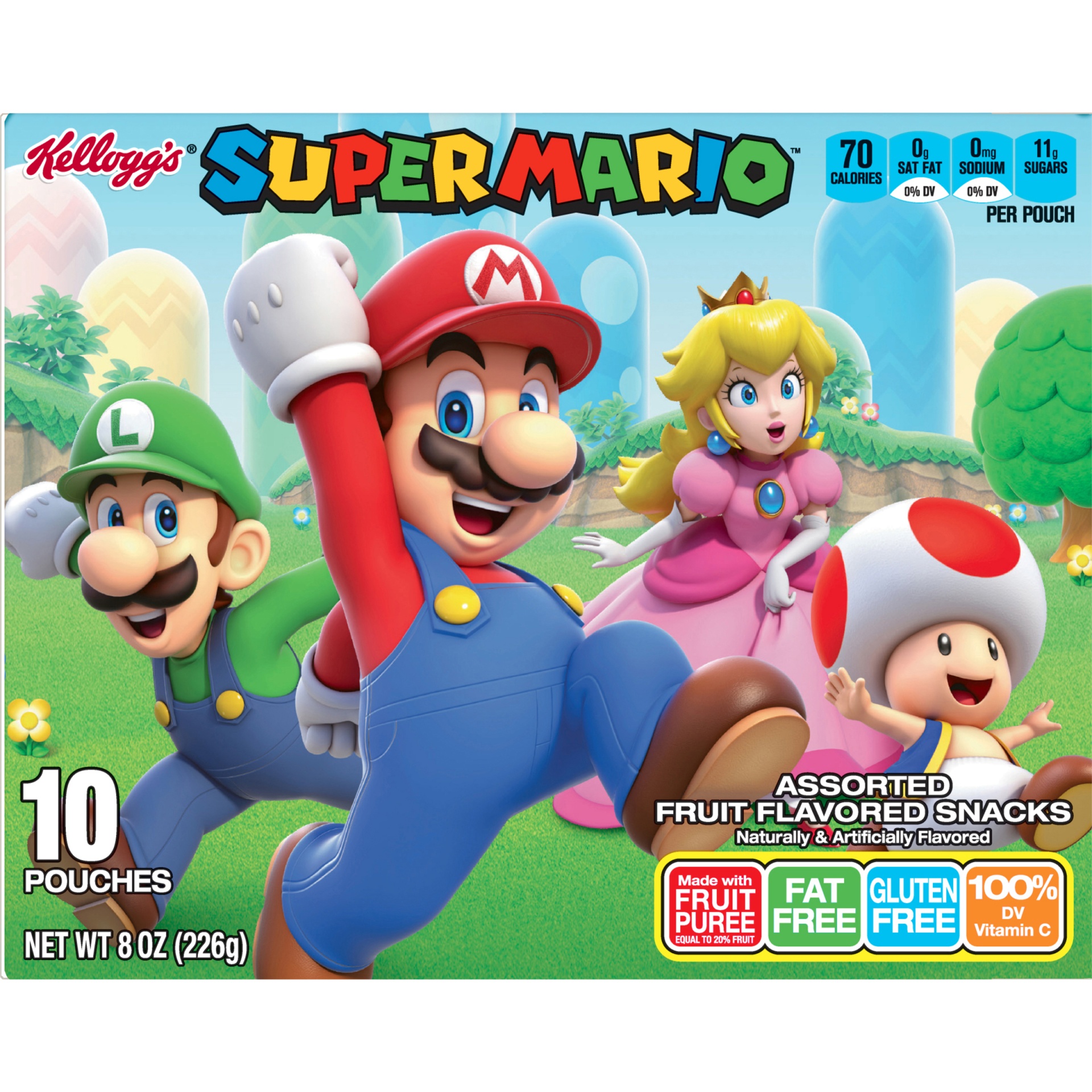 slide 5 of 7, Kellogg's Super Mario Assorted Fruit Snacks, 10 ct; 8 oz