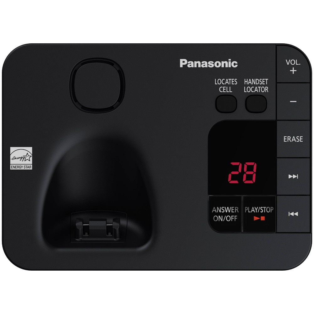 slide 3 of 3, Panasonic 3 Handset Cordless Phone with Digital Answering Machine - Black (KX-TGE433B), 1 ct