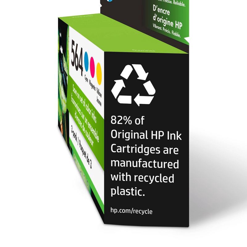 slide 3 of 14, HP Inc. HP 564 C/M/Y 3pk Ink Cartridges - Cyan, Magenta, Yellow (N9H57FN#140), 3 ct