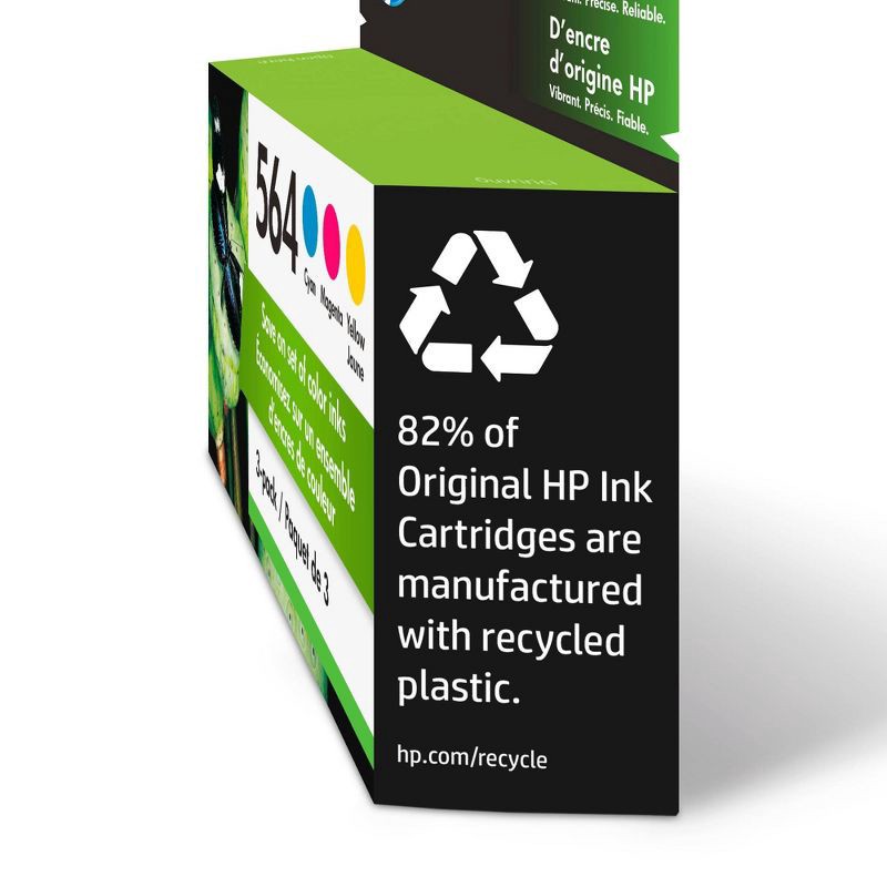 slide 3 of 5, HP Inc. HP 564 C/M/Y 3pk Ink Cartridges - Cyan, Magenta, Yellow (N9H57FN#140), 3 ct