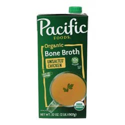 Pacific Foods Organic Gluten Free Unsalted Chicken Bone Broth - 32oz