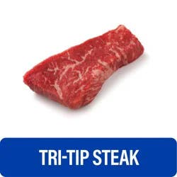 Choice Tri-Tip Beef Steaks (About 2 per Pack), 1 lb