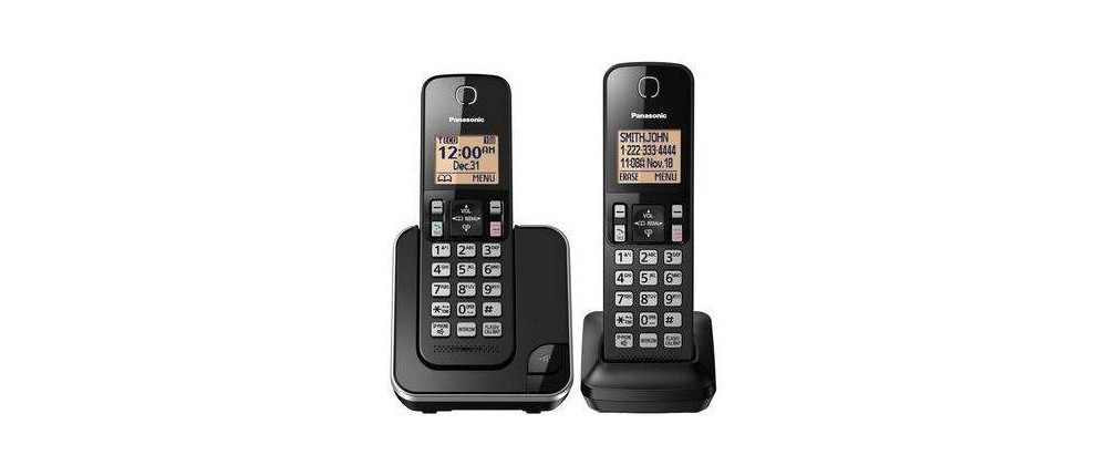 slide 2 of 3, Panasonic 2 Handset Cordless Phone - Black (KX-TGC352B), 1 ct