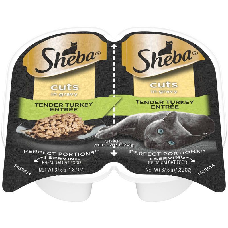 Sheba Perfect Portions Cuts In Gravy Premium Wet Cat Food Tender Turkey Entrée 2.64oz 2.64 oz