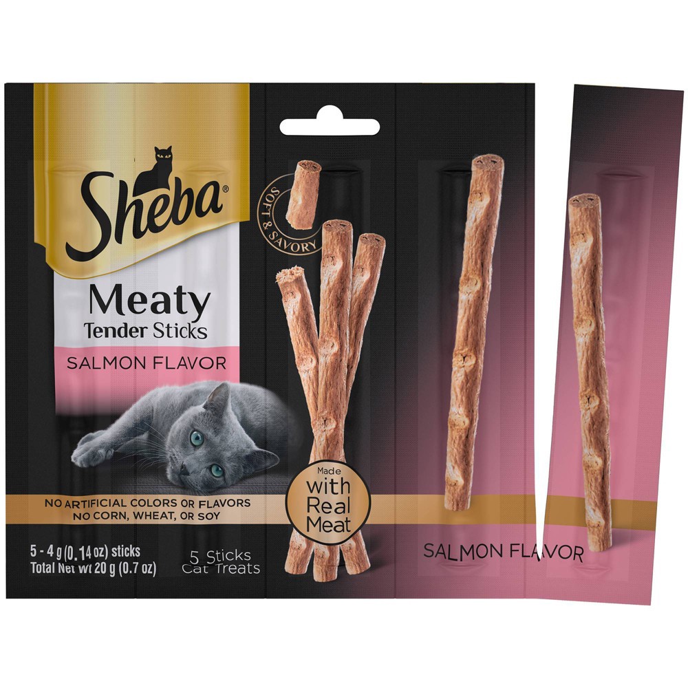 slide 3 of 3, Sheba Meaty Tender Sticks Salmon Flavor Jerky Cat Treats - 0.7oz, 0.7 oz