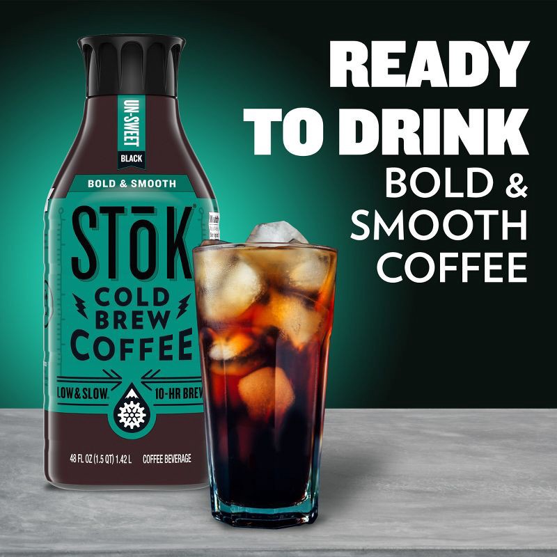 slide 10 of 10, SToK Black Unsweetened Cold Brew Coffee - 48 fl oz, 48 fl oz