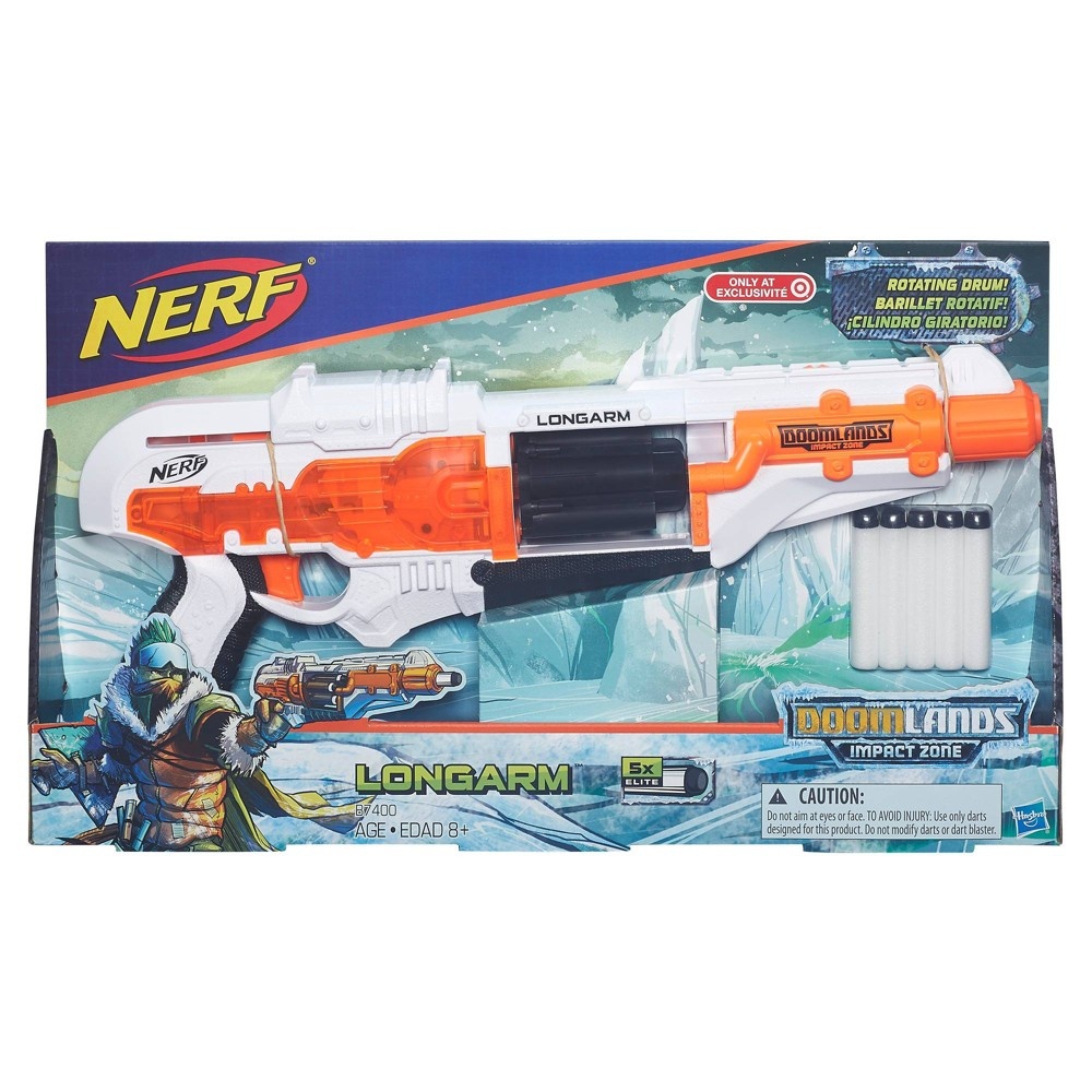 slide 2 of 5, NERF Doomlands Impact Zone Longarm Blaster, 1 ct