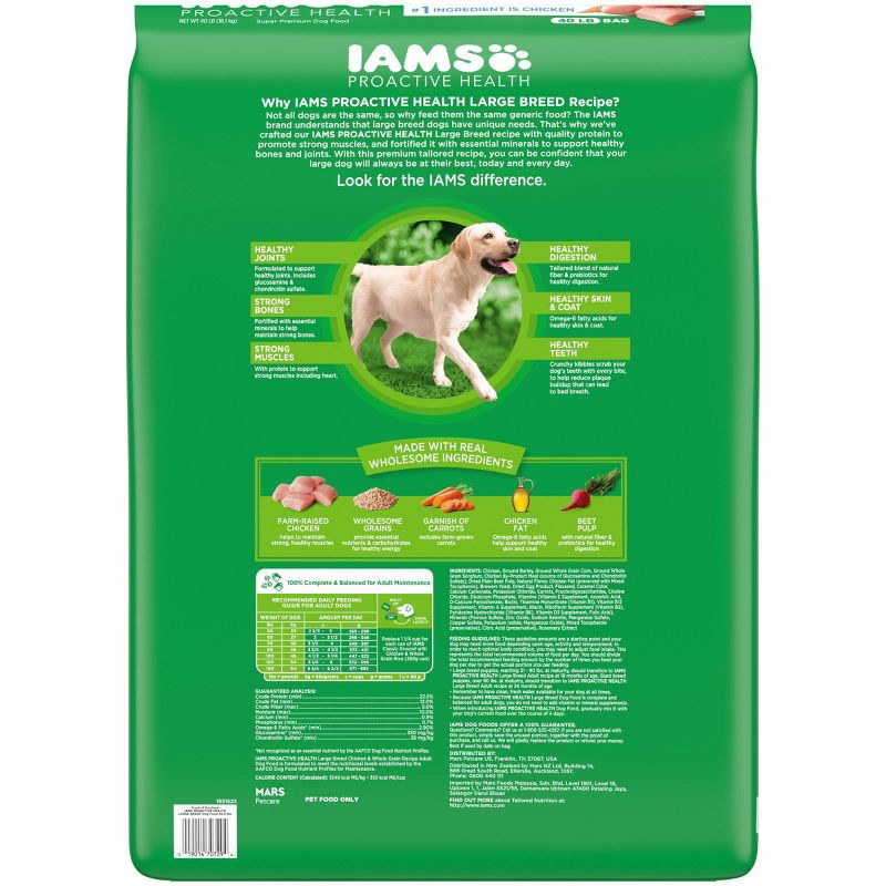 slide 2 of 12, IAMS Proactive Health Chicken & Whole Grains Recipe Large Breed Adult Premium Dry Dog Food - 40lbs, 40 lb