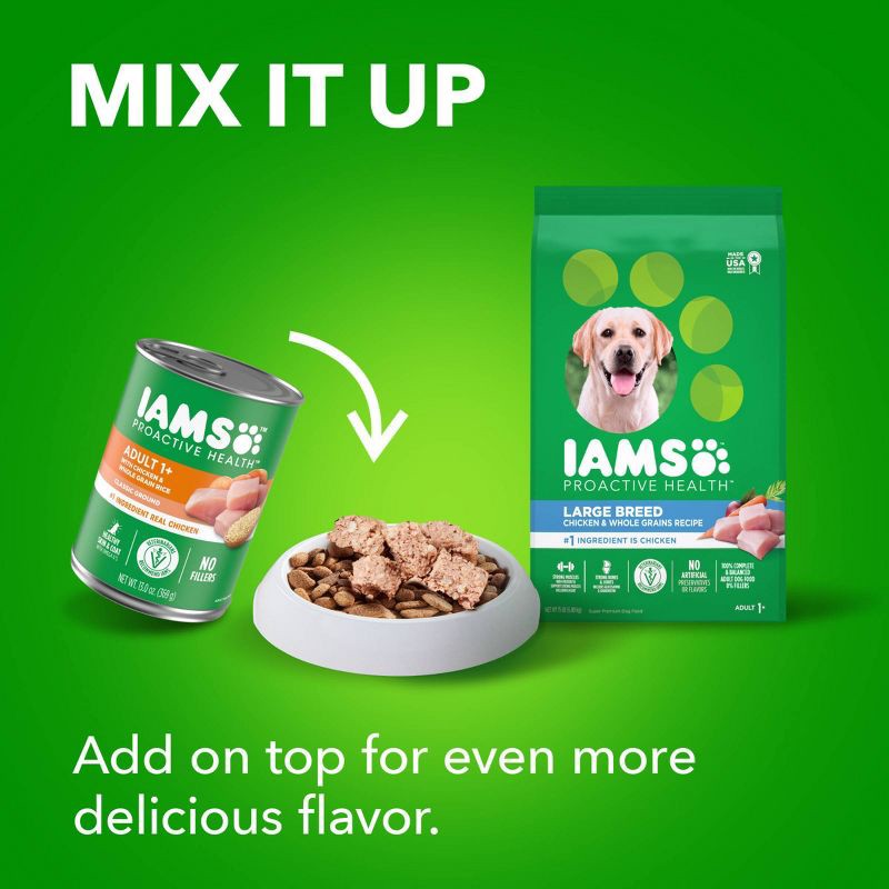 slide 12 of 12, IAMS Proactive Health Chicken & Whole Grains Recipe Large Breed Adult Premium Dry Dog Food - 40lbs, 40 lb