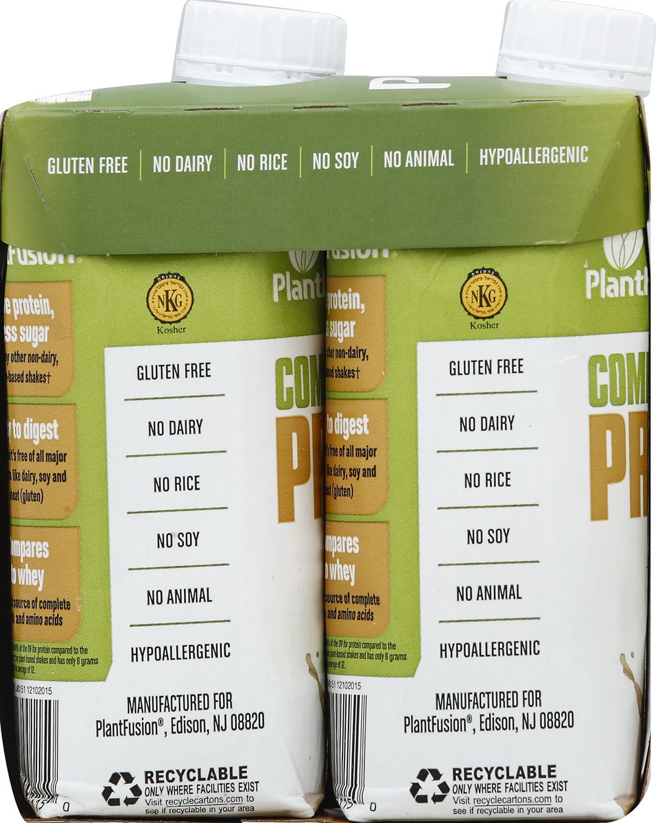 slide 3 of 4, PlantFusion Vanilla Bean Complete Plant Protein Shakes, 4 ct; 11 fl oz