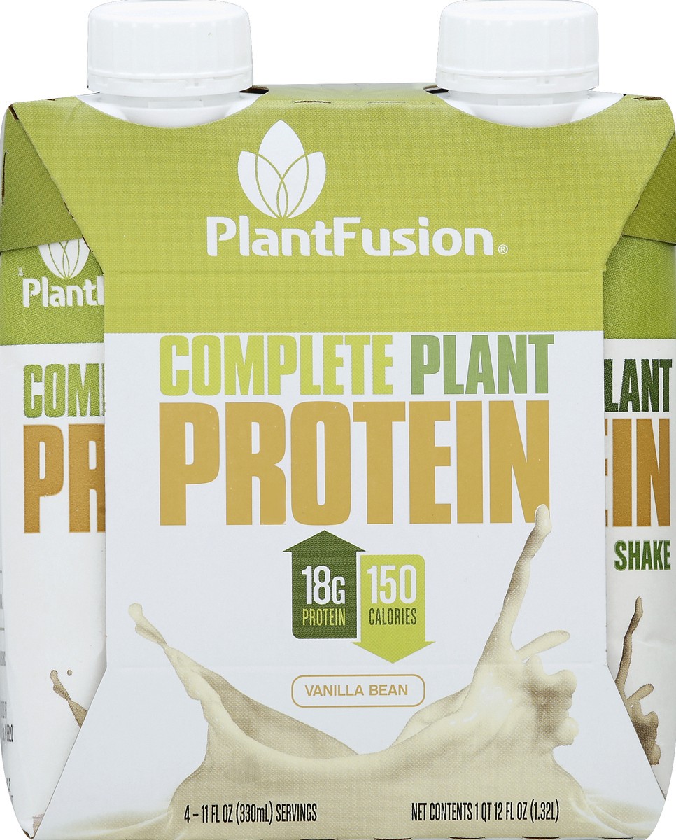 slide 4 of 4, PlantFusion Vanilla Bean Complete Plant Protein Shakes, 4 ct; 11 fl oz