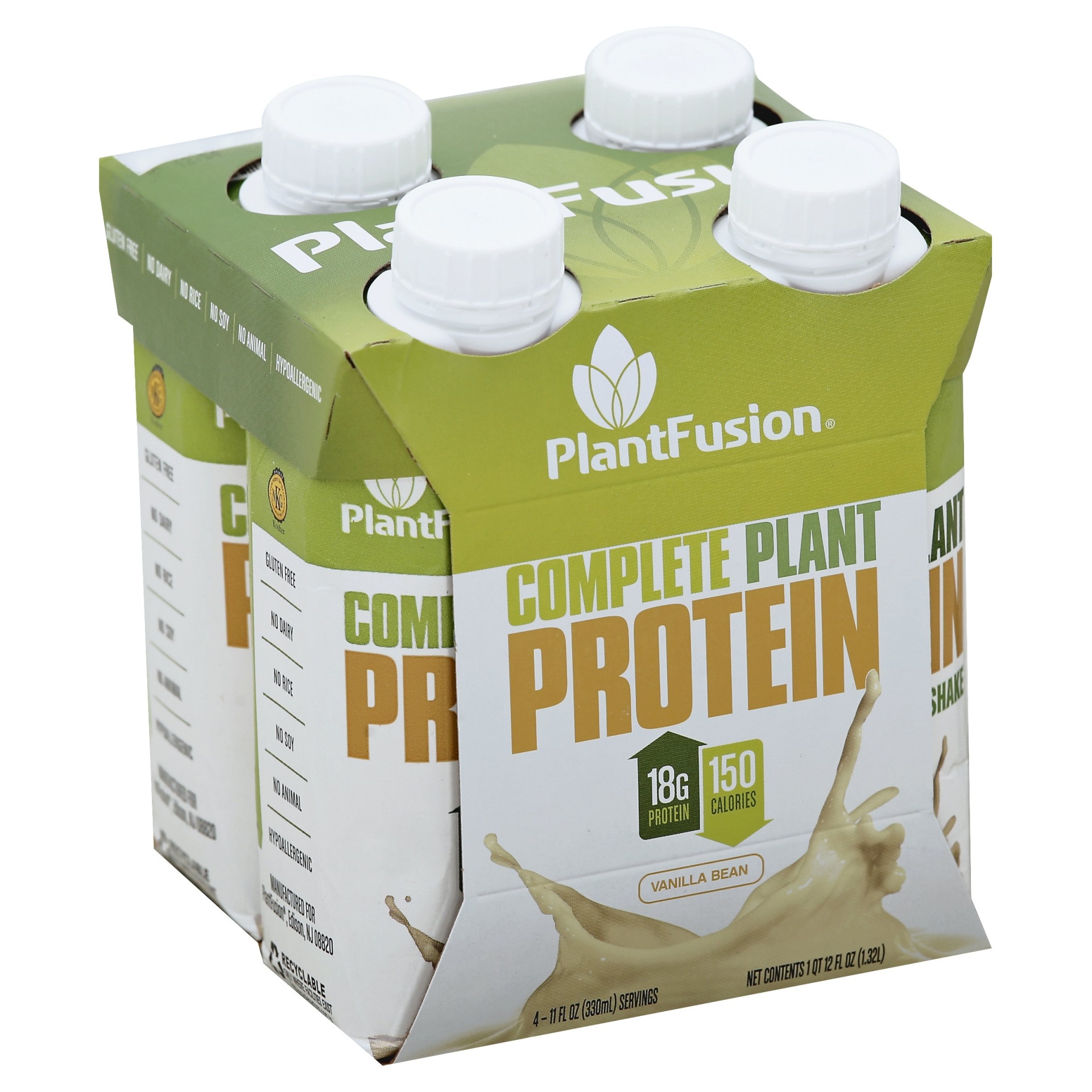 slide 1 of 4, PlantFusion Vanilla Bean Complete Plant Protein Shakes, 4 ct; 11 fl oz