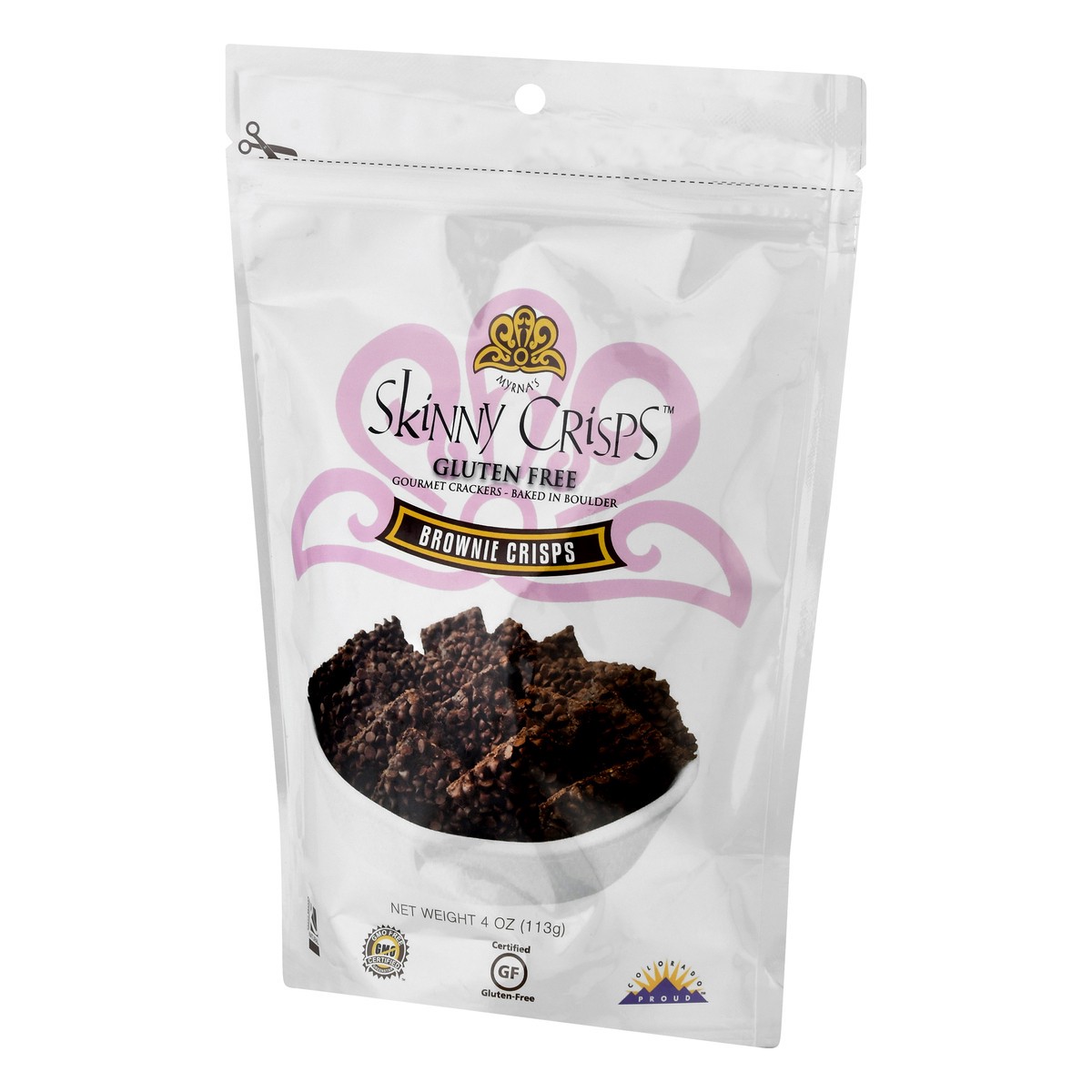 slide 3 of 9, Skinny Crisps Gluten Free Brownie Crisps 4 oz, 4 oz