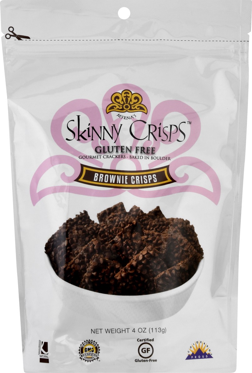 slide 1 of 9, Skinny Crisps Gluten Free Brownie Crisps 4 oz, 4 oz