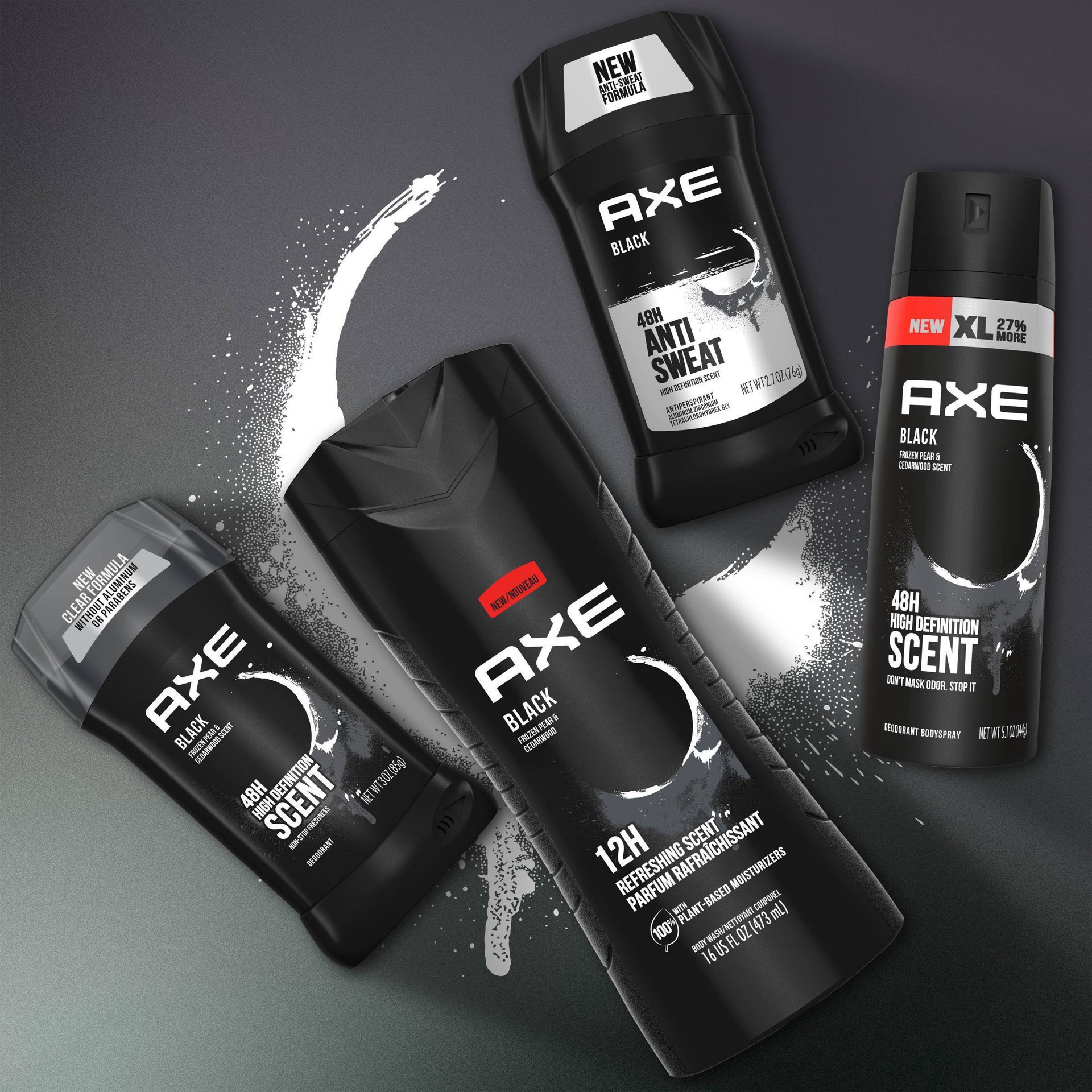 slide 9 of 9, AXE Dual Action Body Spray Deodorant Black, 5.1 oz, 5.1 oz