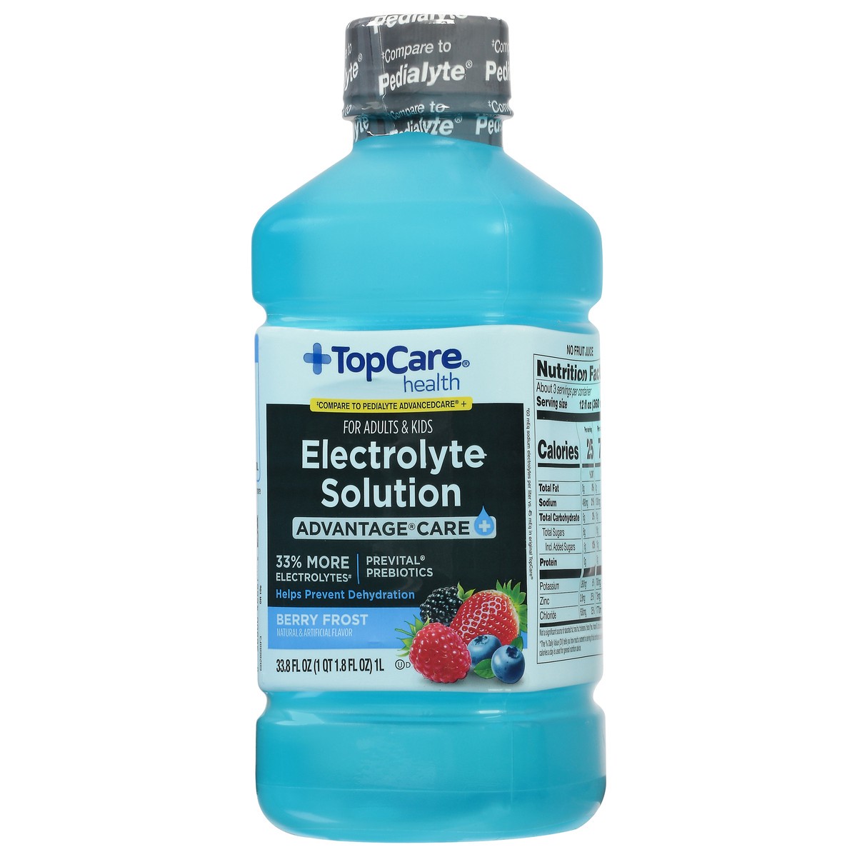 slide 4 of 9, TopCare Health Advantage Care+ Berry Frost Electrolyte Solution 33.8 fl oz, 1 liter
