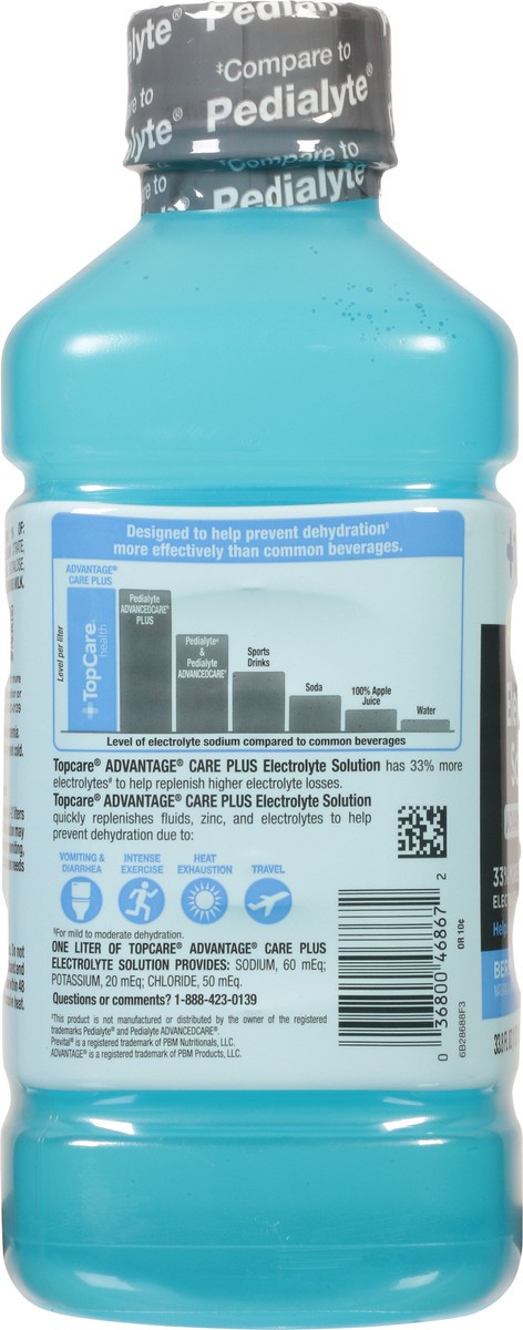 slide 2 of 9, TopCare Health Advantage Care+ Berry Frost Electrolyte Solution 33.8 fl oz, 1 liter