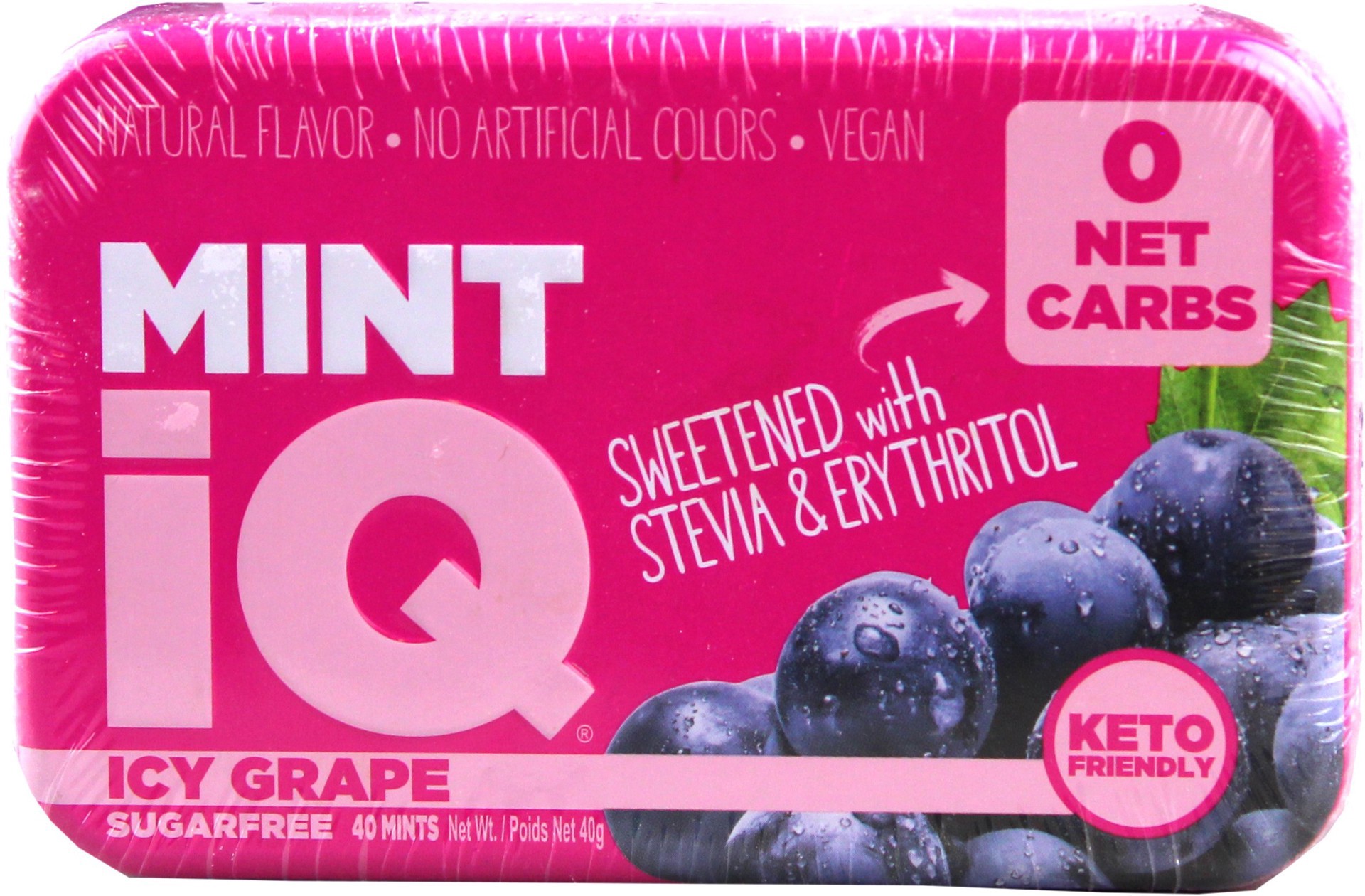 slide 1 of 1, Mint Iq Icy Grape Sugarfree, 40 ct