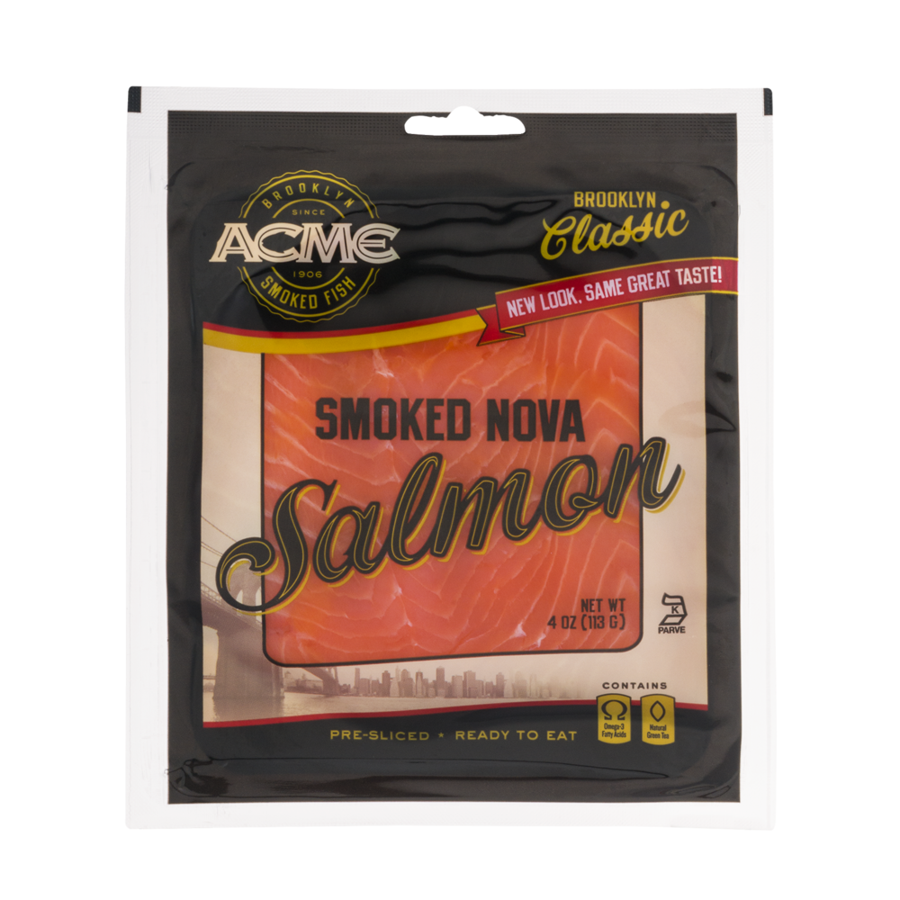 slide 1 of 1, ACME Classic Smoked Nova Salmon, 4 oz