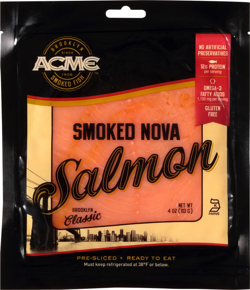 slide 1 of 11, ACME Smoked Nova Salmon 4 oz, 4 oz