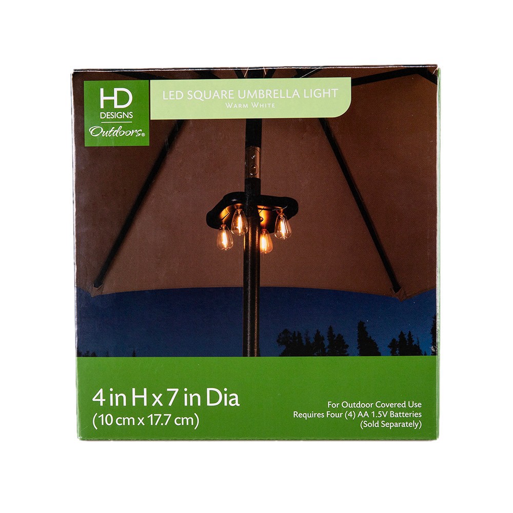slide 1 of 3, Hd Designs Outdoors Square Umbrella Light, 1 ct
