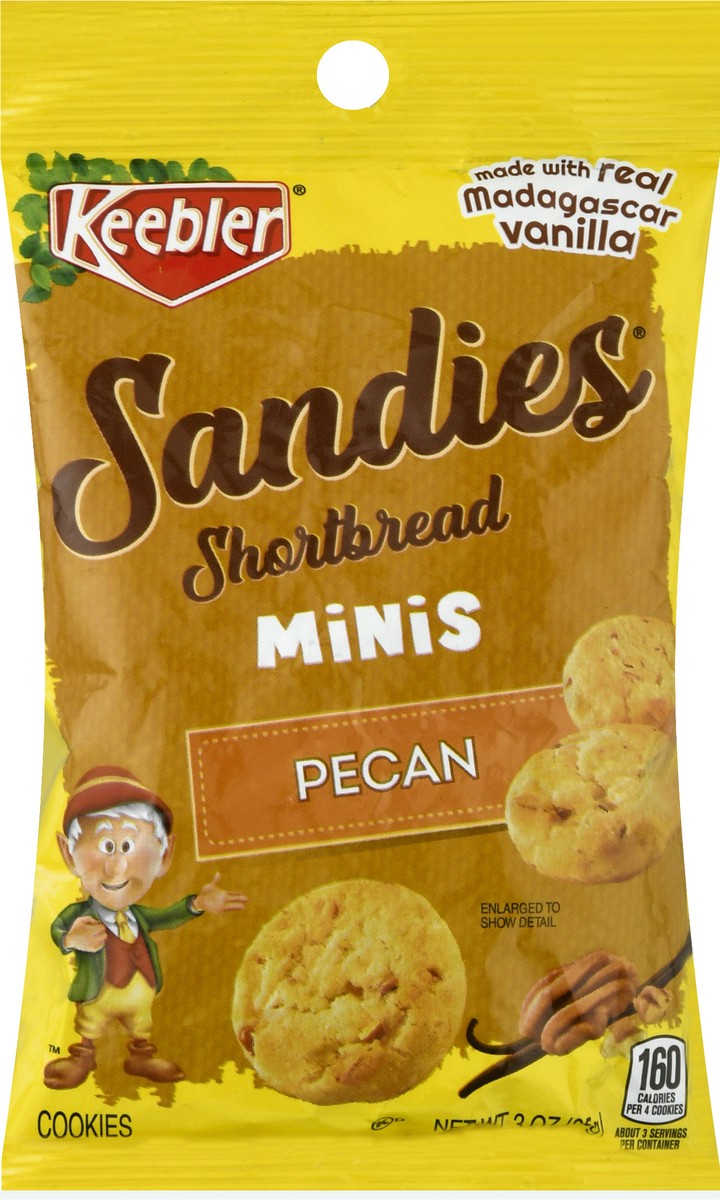 slide 1 of 12, Keebler Sandies Shortbread Minis Pecan Cookies 3 oz, 3 oz