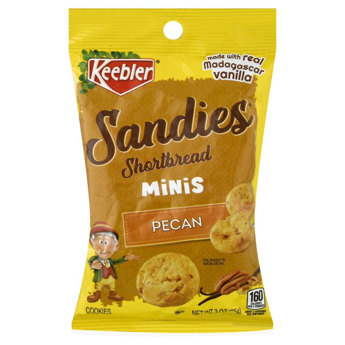 slide 1 of 12, Keebler Sandies Shortbread Minis Pecan Cookies 3 oz, 3 oz