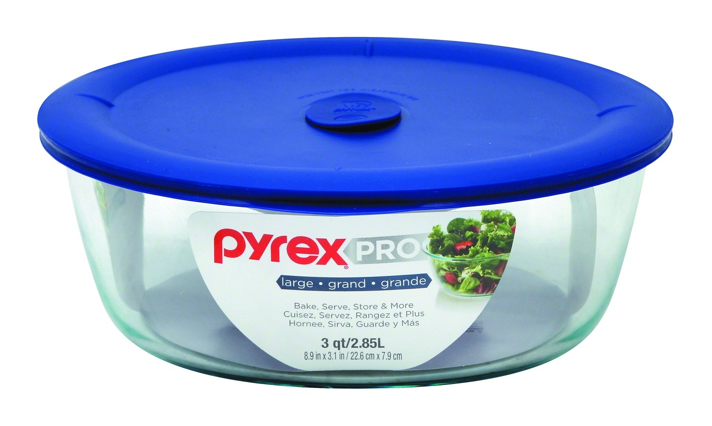 slide 1 of 1, Pyrex Pro Round Food Storage Container Turquoise, 12 cup