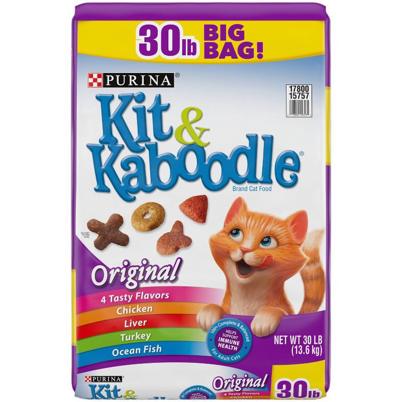 slide 1 of 6, Kit & Kaboodle Original Adult Complete & Balanced Chicken Flavor Dry Cat Food - 30lbs, 30 lb