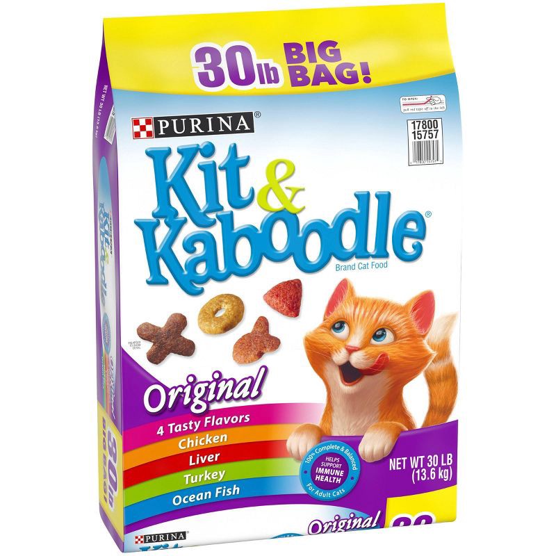 slide 4 of 6, Kit & Kaboodle Original Adult Complete & Balanced Chicken Flavor Dry Cat Food - 30lbs, 30 lb