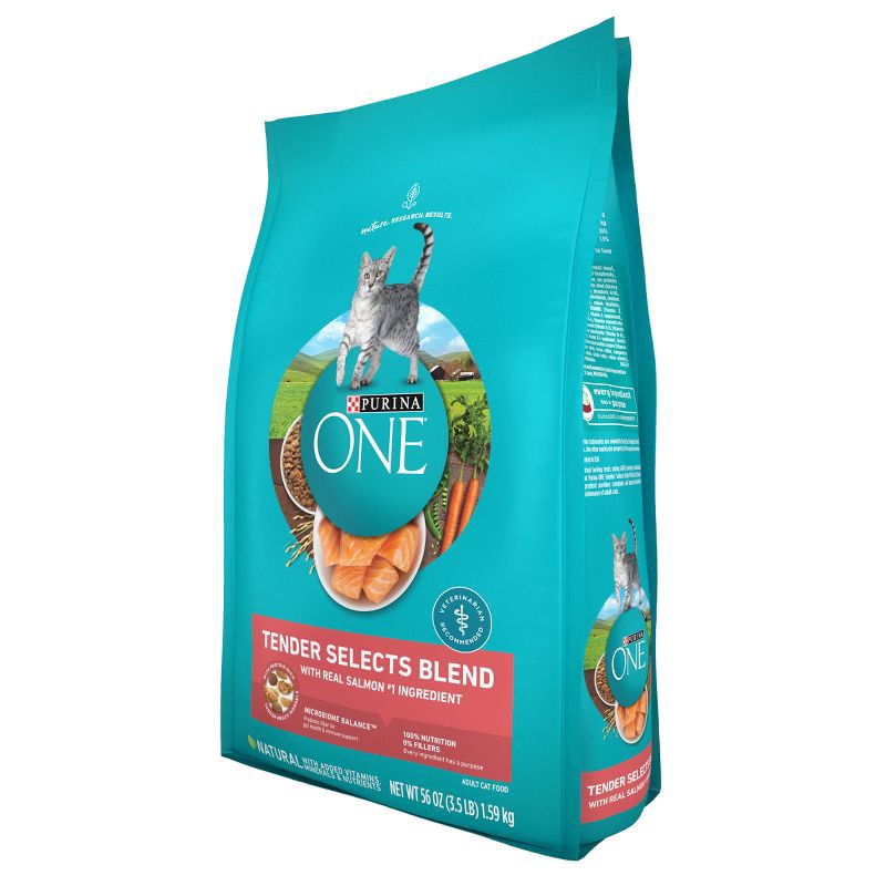slide 6 of 8, Purina ONE Tender Selects Blend Natural Real Salmon & Fish Flavor Dry Cat Food - 3.5lbs, 3.5 lb