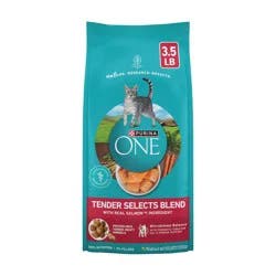 Purina ONE Tender Selects Blend Natural Real Salmon & Fish Flavor Dry Cat Food - 3.5lbs