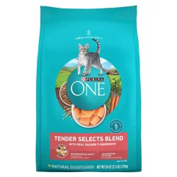 Purina ONE Tender Selects Blend Natural Real Salmon & Fish Flavor Dry Cat Food - 3.5lbs