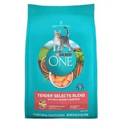 Purina ONE Tender Selects Blend Natural Real Salmon & Fish Flavor Dry Cat Food - 3.5lbs