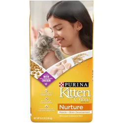 Cat Chow Purina Kitten Chow Nurture Kitten Muscle & Brain Development Chicken Flavor Dry Cat Food - 6.3lbs