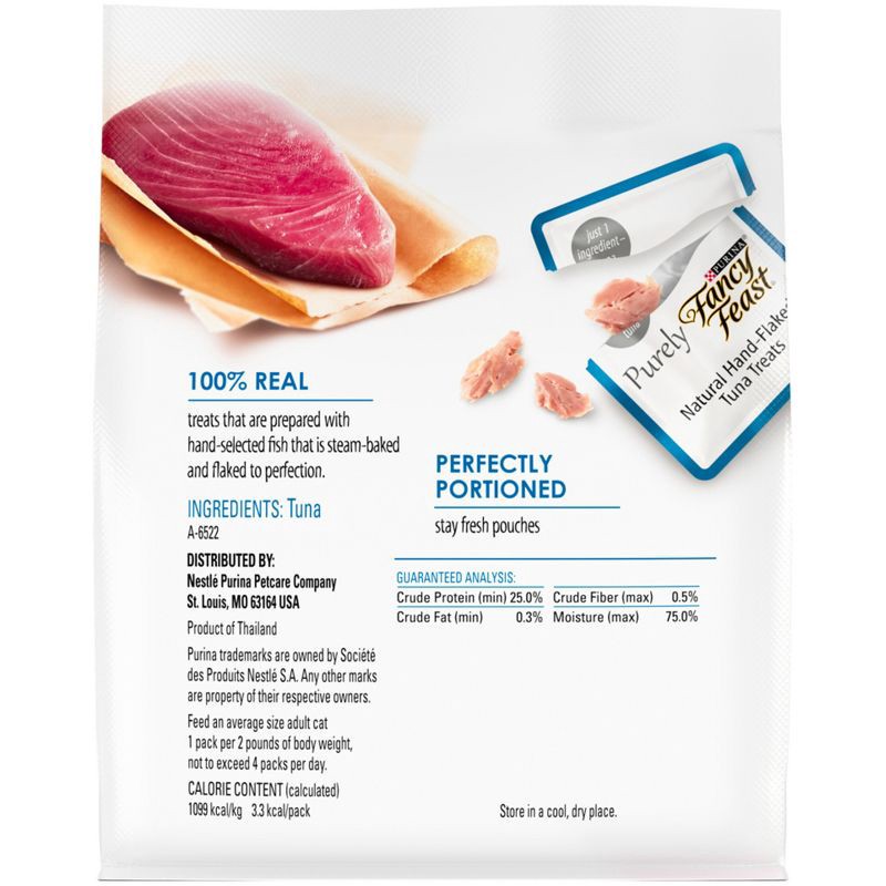 slide 2 of 10, Purina Fancy Feast Purely Hand-Flaked Tuna Meaty Cat Treats - 1.06oz/10ct Pack, 10 ct; 1.06 oz