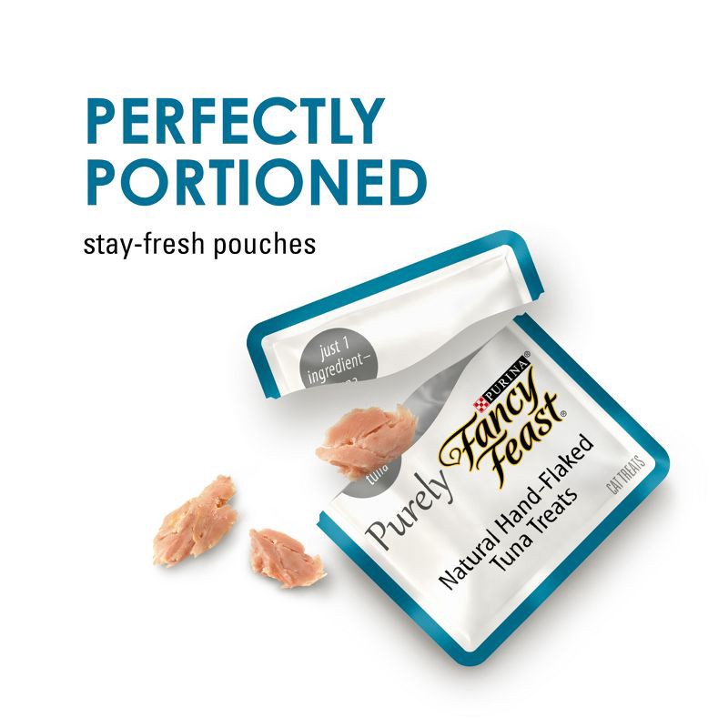 slide 8 of 10, Purina Fancy Feast Purely Hand-Flaked Tuna Meaty Cat Treats - 1.06oz/10ct Pack, 10 ct; 1.06 oz