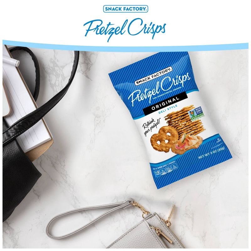slide 3 of 8, Snack Factory Pretzel Crisps Original On-the-Go - 3oz, 3 oz