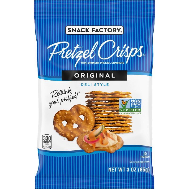 slide 1 of 7, Snack Factory Pretzel Crisps Original On-the-Go - 3oz, 3 oz