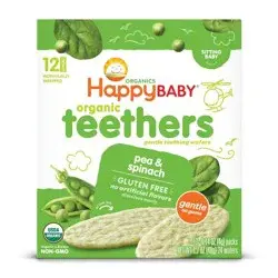 Happy Family HappyBaby Pea & Spinach Organic Teethers - 12ct/1.68oz