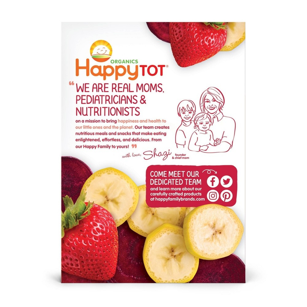 slide 3 of 4, Happy Family HappyTot Super Smart Organic Bananas Beets & Strawberries Baby Food Pouch, 4 ct, 16 oz
